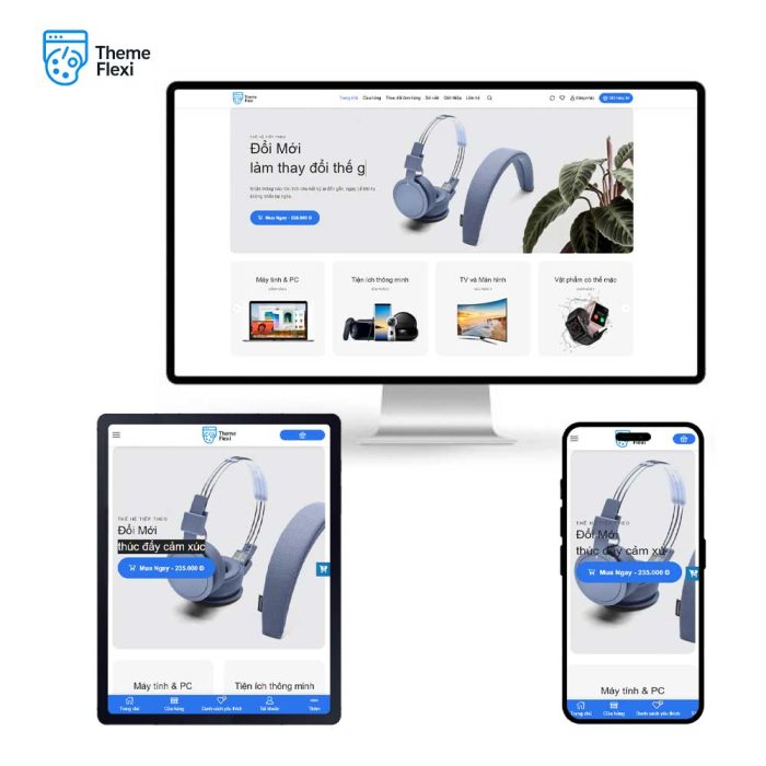 Theme WordPress cửa hàng điện tử tối giản, hiện đại – TF0016
