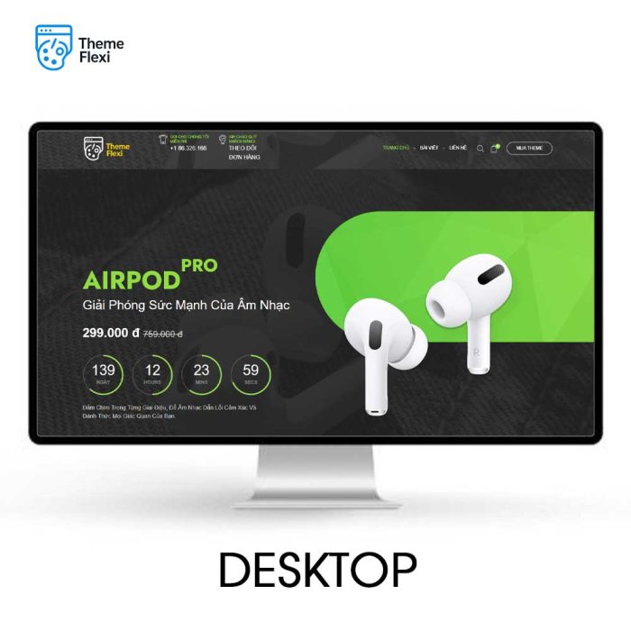 Theme WordPress cửa hàng tai nghe và thiết bị âm thanh trẻ trung – TF0036