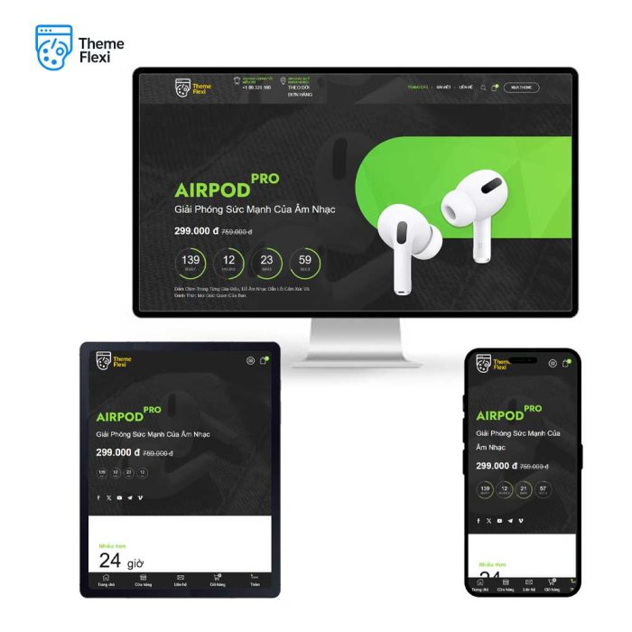 Theme WordPress cửa hàng tai nghe và thiết bị âm thanh trẻ trung – TF0036