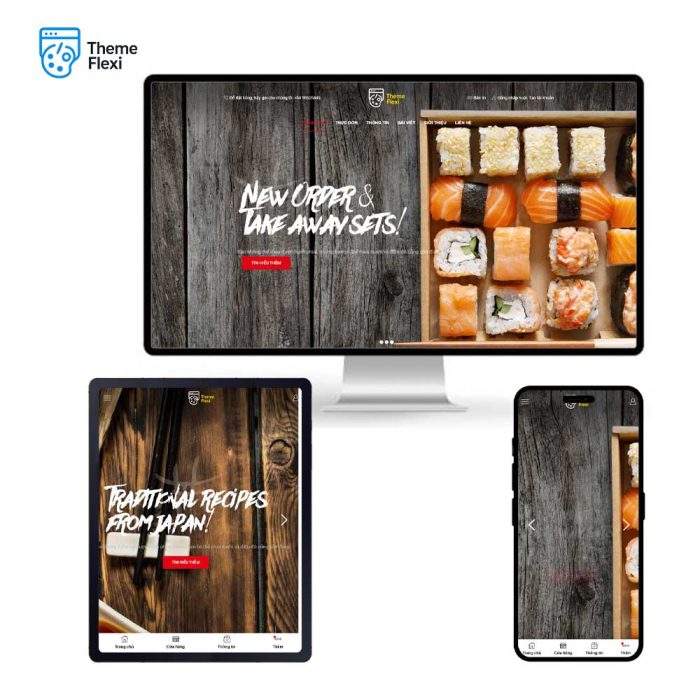 Theme WordPress nhà hàng & cửa hàng sushi chuyên nghiệp – TF0042